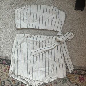 Stripped Two Piece Set Skort